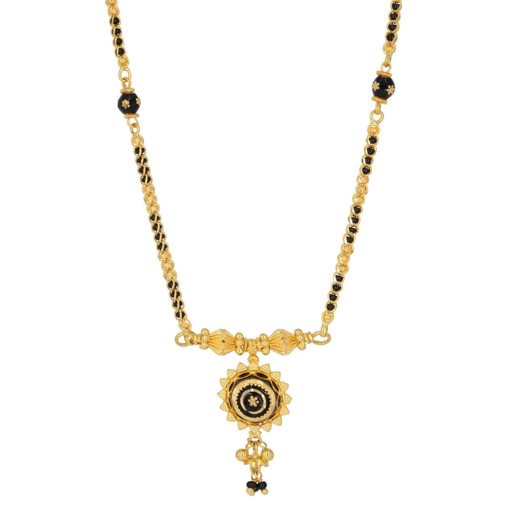 22K Yellow Gold Mangalsutra Necklace W/ Enamel Pendant | 22K Yellow Gold Mangalsutra Necklace W/ Enamel Pendant for Women. The traditional Mangalsutra has...