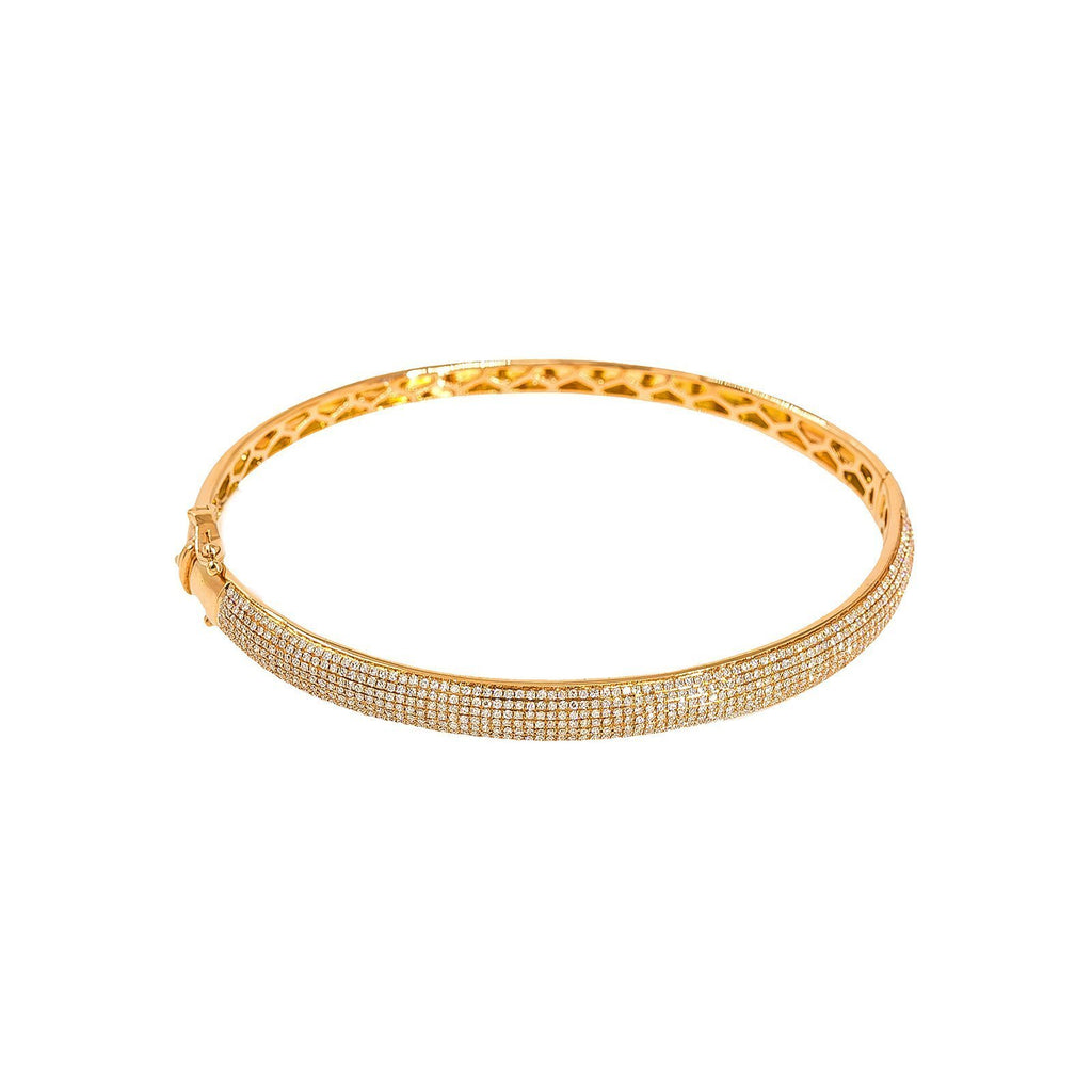 14K Rose Gold Diamond Bangle W/ VS Diamonds & Rounded Band | 14K Rose Gold Diamond Bangle W/ VS Diamonds & Rounded Band for women. This glamorous bandgle ...