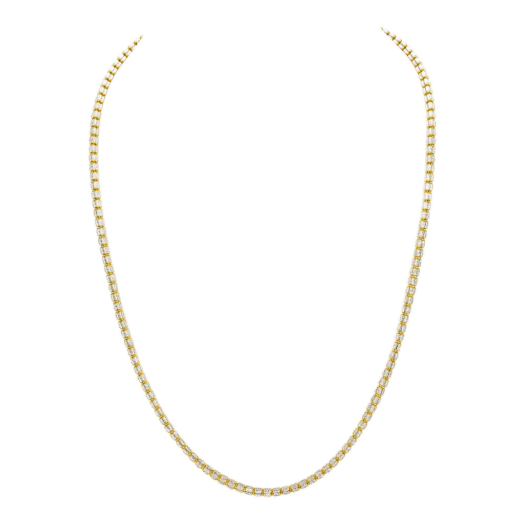 22k Two Tone Gold Layered Oval Ball Chain | 22k Two Tone Gold Layered Oval Ball Chain for women or men. This gorgeous white and yellow gold c...