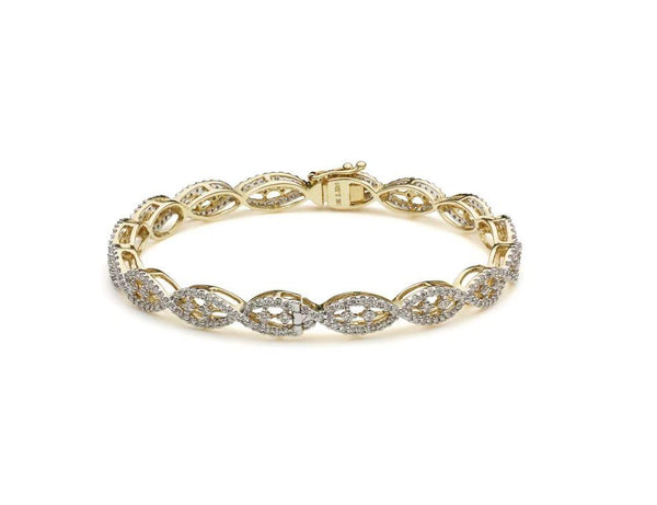 18K Yellow Gold Diamond Bangle W/ 2.52ct VVS Diamonds & Crossover Pattern | Diamonds are the perfect way to enhance your everyday with a hint of luxury, such as this 18K yel...