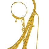 22K Yellow Gold Long Necklace & Earrings Set W/ Nath Nose Ring & Filigree Designs | 


When in doubt, go for the gold and look for the most elaborate designs you can find like this ...