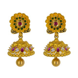 22K Yellow Gold Long Necklace & Jhumki Earrings W/ Rubies, Emeralds, CZ & Peacock Accented Necklace | 


Allow yourself to emit the optimal amount of light in the radiance of this most beautiful 22K ...