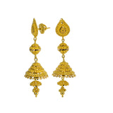 22K Yellow Gold Long Necklace & Jhumki Earrings Set W/ Draping Gold Beaded Strands | 


Drape yourself in layers of radiant gold that create feminine allure like this illustrious des...