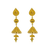 22K Yellow Gold Long Necklace & Jhumki Earrings Set W/ Draping Gold Beaded Strands | 


Drape yourself in layers of radiant gold that create feminine allure like this illustrious des...