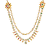 22K Yellow Gold Long Necklace & Earrings Set W/ CZ, Emeralds, Rubies & Encrusted Mango Accents | 


Make a royal entrance in the most radiating pieces of fine jewelry encrusted in precious gemst...