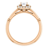 14K Rose 6x4mm Emerald Engagement Ring 122177:1004:P | 