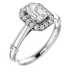 14K White 6x4mm Emerald Engagement Ring 122177:1005:P