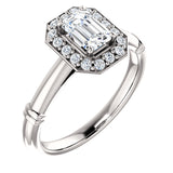 14K White 6mm Emerald Engagement Ring 122177:1005:PMB | 