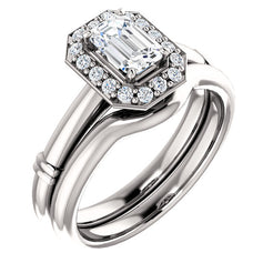 14K White 6mm Emerald Engagement Ring 122177:1005:PMB