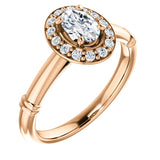 14K Rose 6mm Oval Engagement Ring 122177:554:PMB | 