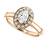 14K Rose 6x4mm Oval Engagement Ring 122177:554:P | 