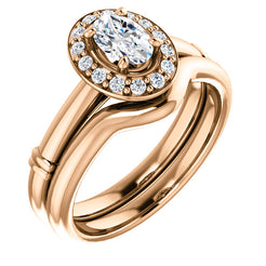 14K Rose 6mm Oval Engagement Ring 122177:554:PMB