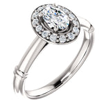 14K White 6mm Oval Engagement Ring 122177:555:PMB | 