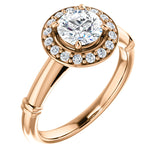 14K Rose 6mm Round Engagement Ring 122177:239:P | 