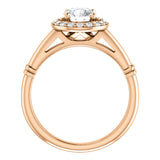 14K Rose 6mm Round Engagement Ring 122177:239:P | 