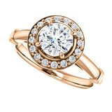 14K Rose 6mm Round Engagement Ring 122177:239:P | 