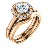 14K Rose 6mm Round Engagement Ring 122177:239:PMB | 