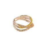 14K Multi Tone Diamond Ring W/ VS Diamonds & Cross Over Pattern | 14K Multi Tone Diamond Ring W/ VS Diamonds & Cross Over Pattern for women. This elegant ring ...