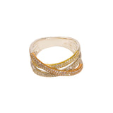 14K Multi Tone Diamond Ring W/ VS Diamonds & Cross Over Pattern | 14K Multi Tone Diamond Ring W/ VS Diamonds & Cross Over Pattern for women. This elegant ring ...