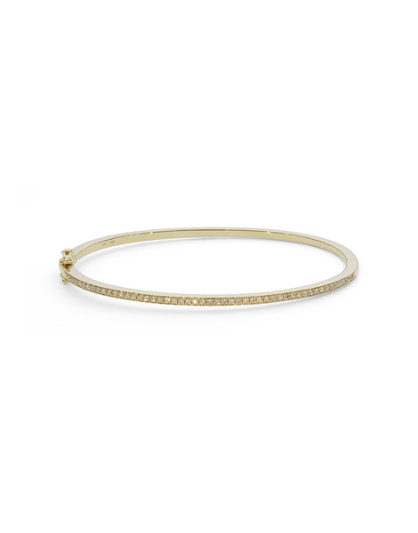 18K White Gold Diamond Bangle W/ 0.29ct Shared Prong Diamonds | Indulge in the guilt-free exploration of precious diamonds and gold of this exquisite women’s 18K...