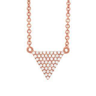 0.13ct 14k Rose Gold Diamond Pave Triangle Necklace | 0.13ct 14k Rose Gold Diamond Pave Triangle Necklace. 0.30