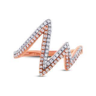 0.28ct 14k Two-tone Rose Gold Diamond Heartbeat Ring | 0.28ct 14k Two-tone Rose Gold Diamond Heartbeat Ring“Ships in 2-4 weeks”