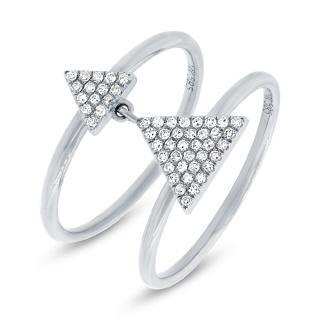 0.17ct 14k White Gold Diamond Pave Triangle Ring | 0.17ct 14k White Gold Diamond Pave Triangle Ring“Ships in 2-4 weeks”