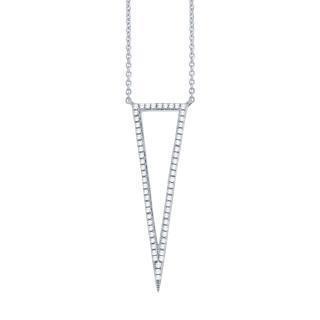 0.20ct 14k White Gold Diamond Triangle Necklace | 0.20ct 14k White Gold Diamond Triangle Necklace. 1.25