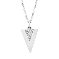 0.03ct 14k White Gold Diamond Triangle Pendant