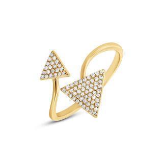 0.21ct 14k Yellow Gold Diamond Triangle Lady's Ring | 0.21ct 14k Yellow Gold Diamond Triangle Lady's Ring“Ships in 2-4 weeks”