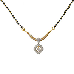 18K Multi-Tone Gold & Diamond Pendant Mangalsutra Necklace