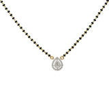 18K Multi-Tone Gold Mangalsutra Necklace w/ Teardrop Diamond Pendant | 
This elegant and classy mangalsutra necklace has a simple design that is perfect for everyday we...
