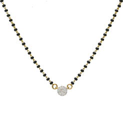 18K Multi-Tone Gold Mangalsutra Necklace w/ Diamond Stud Pendant
