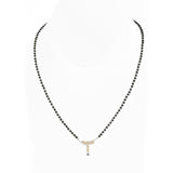 18K Multi Tone Gold Mangalsutra Chain W/ VS-S1 Diamond & T-Shaped Pendant |  18K Multi Tone Gold Mangalsutra Chain W/ VS-S1 Diamond & T-Shaped Pendant for women. This st...