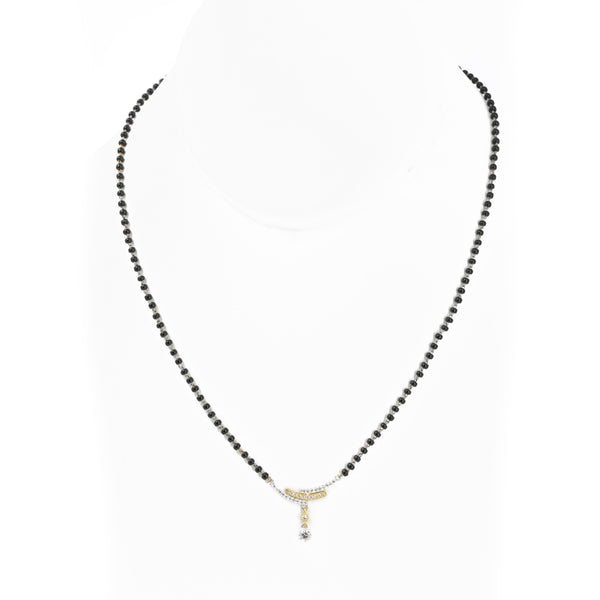 18K Multi Tone Gold Mangalsutra Chain W/ VS-S1 Diamond & T-Shaped Pendant |  18K Multi Tone Gold Mangalsutra Chain W/ VS-S1 Diamond & T-Shaped Pendant for women. This st...
