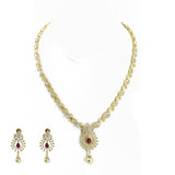 18K Multi Tone Gold Diamond Earrings & Necklace Set W/ VVS Diamonds, Rubies, South Sea Pearl & Pear Shaped Pendant |  18K Multi Tone Gold Diamond Earrings & Necklace Set W/ VVS Diamonds, Rubies, South Sea Pearl...