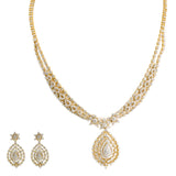 18K Yellow Gold Diamond Necklace & Drop Earrings Set W/ 7.42ct VVS Diamonds & Interchangeable Stone Feature | 18K Yellow Gold Diamond Necklace & Drop Earrings Set W/ 7.42ct VVS Diamonds & Interchange...