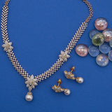 8.74CT VVS Diamond Necklace & Earring Set in 18K Gold W/ Floral Accent Design | 8.74CT VVS Diamond Necklace & Earring Set in 18K Gold W/ Floral Accent Design for women. Neck...