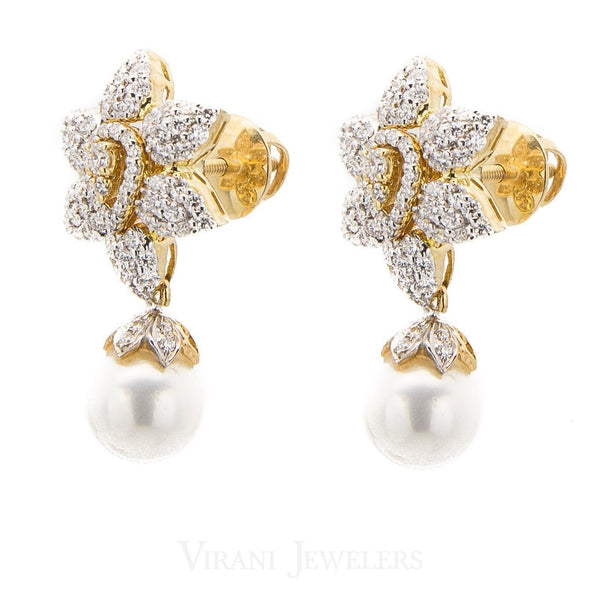 8.74CT VVS Diamond Necklace & Earring Set in 18K Gold W/ Floral Accent Design | 8.74CT VVS Diamond Necklace & Earring Set in 18K Gold W/ Floral Accent Design for women. Neck...