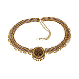 22K Yellow Gold Antique Beaded Vaddanam Waist Belt W/ Adjustable Gold Chain Belt, 155.5gm | Add movement and luxury to your most festive looks with Vaddanam waist belts that will transform ...