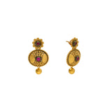 22K Yellow Gold Antique Necklace and Earrings Set W/ Ruby | 


Exuding ethereal charm and an antique allure, the 22K antique gold necklace has a stunning des...