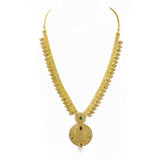 22K Yellow Gold Set Necklace & Earrings W/ Uncut Diamonds, Rubies & Emeralds on Three-Row Chain |  22K Yellow Gold Set Necklace & Earrings W/ Uncut Diamonds, Rubies & Emeralds on Three-Ro...