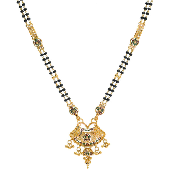 An image of a 22K yellow gold necklace with a flared pendant from Virani Jewelers | Upgrade your wardrobe with this elegant 22K yellow gold necklace from Virani Jewelers! 

Crafted ...