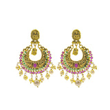 An image of the Antique Laxmi Temple 22K gold earrings from Virani Jewelers. | Turn heads as soon as you walk in the room with this 22K gold necklace set from Virani Jewelers!
...