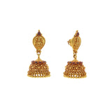 22K Yellow Gold Antique Matte Finish Earrings W/Ruby, 4.7 grams | 


This pair earrings come in a temple-inspired design. The intricate and elaborate detailing on ...