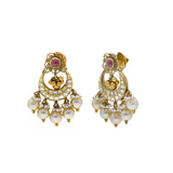 22K Yellow Antique Gold Chandbali Pendant & Earrings Set W/ Kundan, Rubies & Pearls | 


Accentuate your attire with the allure of fine antique gold jewelry such as this flawless 22K ...