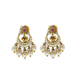22K Yellow Antique Gold Chandbali Pendant & Earrings Set W/ Kundan, Rubies & Pearls | 


Accentuate your attire with the allure of fine antique gold jewelry such as this flawless 22K ...
