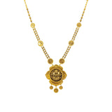An image of the Antique Medallion 22K gold necklace from Virani Jewelers. | Celebrate culture and tradition with this gorgeous 22K gold necklace set from Virani Jewelers!

F...