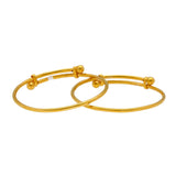 22K Yellow Gold Baby Bangles Set of 2 W/ Adjustable Bands, 13.1grams | 


Beautify your little ones with the brilliance of this set of two, 22K yellow gold adjustable b...