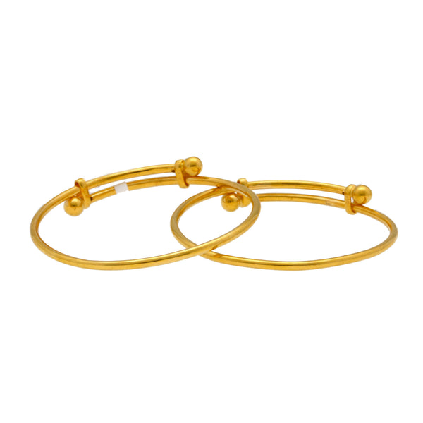 22K Yellow Gold Baby Bangles Set of 2 W/ Adjustable Bands, 13.1grams | 


Beautify your little ones with the brilliance of this set of two, 22K yellow gold adjustable b...